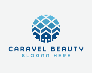 Blue Geometric Real Estate logo design