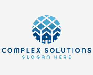 Blue Geometric Real Estate logo design