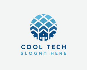 Blue Geometric Real Estate logo design