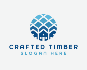 Blue Geometric Real Estate logo design