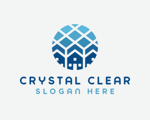 Blue Geometric Real Estate logo design