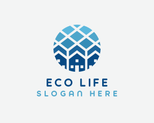 Blue Geometric Real Estate logo design