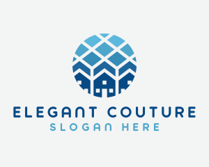 Blue Geometric Real Estate logo design