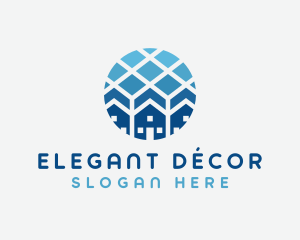 Blue Geometric Real Estate logo design