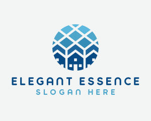 Blue Geometric Real Estate logo design