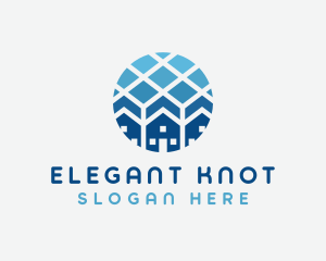 Blue Geometric Real Estate logo design