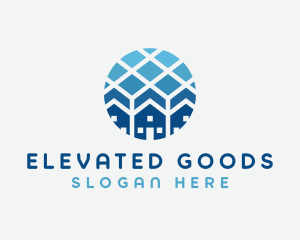 Blue Geometric Real Estate logo design