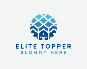 Blue Geometric Real Estate logo design