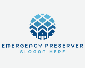 Blue Geometric Real Estate logo design