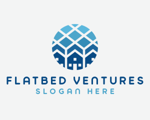 Blue Geometric Real Estate logo design