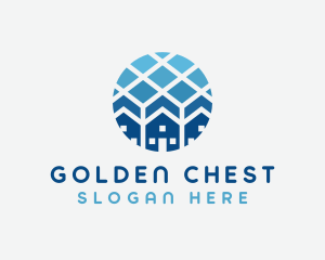 Blue Geometric Real Estate logo design