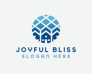 Blue Geometric Real Estate logo design