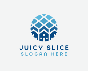 Blue Geometric Real Estate logo design