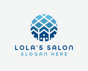 Blue Geometric Real Estate logo design