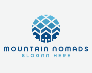 Blue Geometric Real Estate logo design