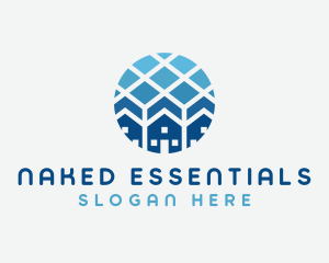 Blue Geometric Real Estate logo design