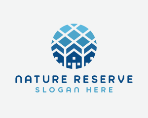 Blue Geometric Real Estate logo design