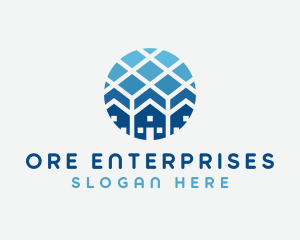 Blue Geometric Real Estate logo design