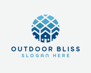 Blue Geometric Real Estate logo design