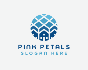 Blue Geometric Real Estate logo design