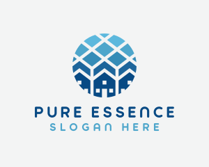 Blue Geometric Real Estate logo design