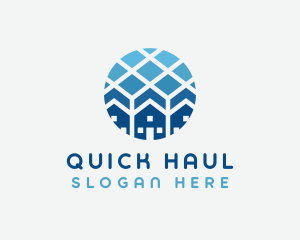 Blue Geometric Real Estate logo design