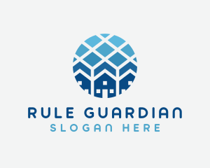 Blue Geometric Real Estate logo design