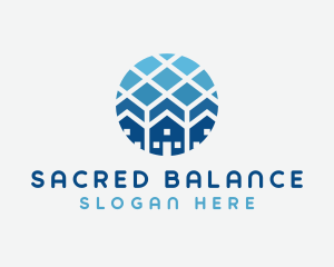 Blue Geometric Real Estate logo design