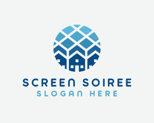 Blue Geometric Real Estate logo design