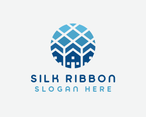 Blue Geometric Real Estate logo design