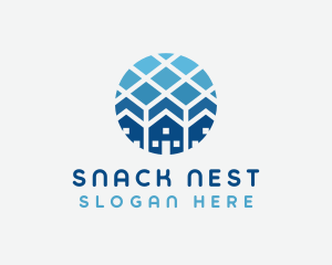 Blue Geometric Real Estate logo design