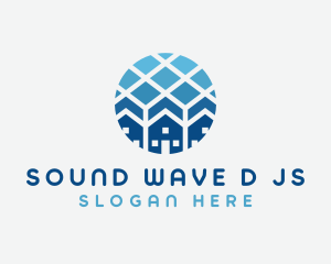 Blue Geometric Real Estate logo design