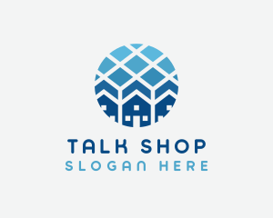 Blue Geometric Real Estate logo design