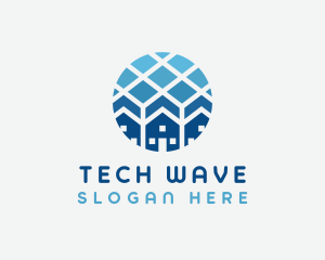 Blue Geometric Real Estate logo design