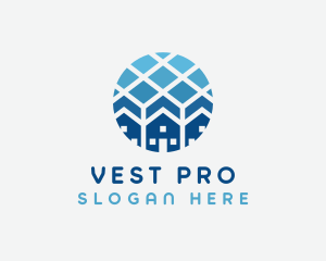 Blue Geometric Real Estate logo design