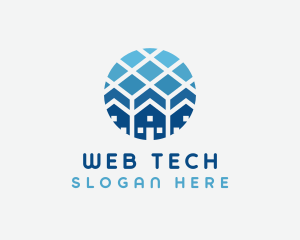 Blue Geometric Real Estate logo design