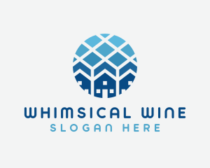 Blue Geometric Real Estate logo design