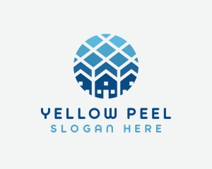 Blue Geometric Real Estate logo design