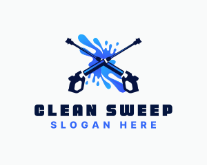 Pressure Wash Cleaning Sanitation logo design