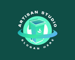 Biodegradable Trash Bin logo design