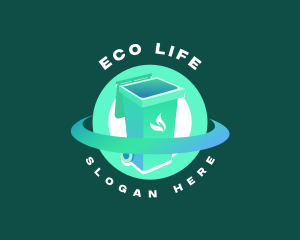 Biodegradable Trash Bin logo design