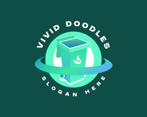 Biodegradable Trash Bin logo design