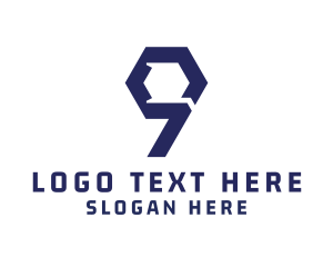 Hexagon Number 9 Logo