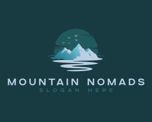 Outdoor Mountain River logo design