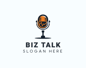 Podcast Talk Radio Microphone  logo design