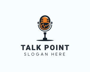 Podcast Talk Radio Microphone  logo design