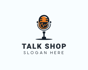 Podcast Talk Radio Microphone  logo design