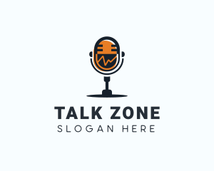 Podcast Talk Radio Microphone  logo design