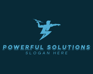 Human Lightning Bolt logo design