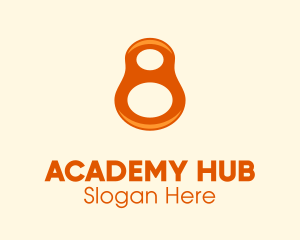 Orange Modern Number 8  logo